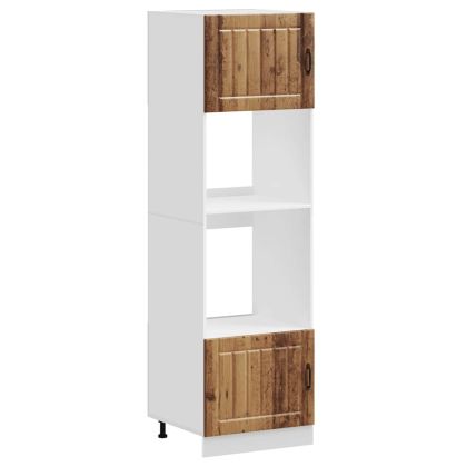 Шкафове за фурна 2 бр. "Lucca" Старо дърво Инженерно дърво