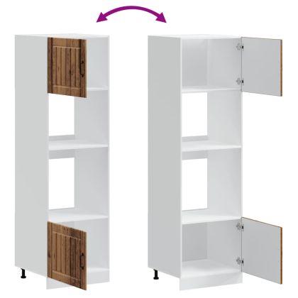 Шкафове за фурна 2 бр. "Lucca" Старо дърво Инженерно дърво