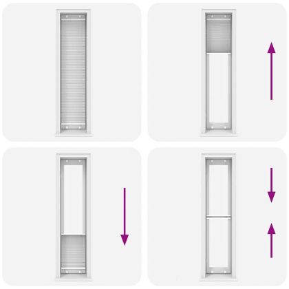 Плисирана щора Бяла 50x200 cm Ширина на плата 49,4 cm Полиестер