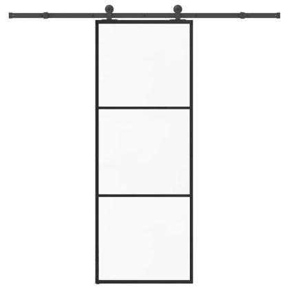 Плъзгаща се врата с обков 76x205 см ESG стъкло и алуминий