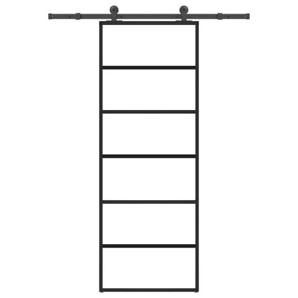 Плъзгаща се врата с обков 76x205 см ESG стъкло и алуминий