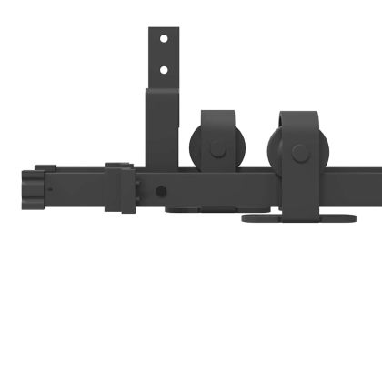 Комплект механизъм за плъзгаща врата, 152,5 см, стомана, черен