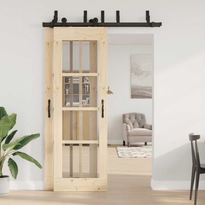 Комплект механизъм за плъзгаща врата, 152,5 см, стомана, черен