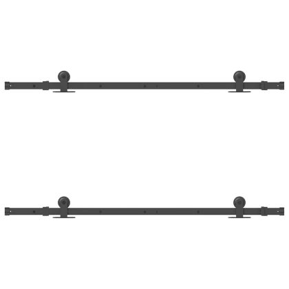 Комплект механизъм за плъзгаща врата, 152,5 см, стомана, черен