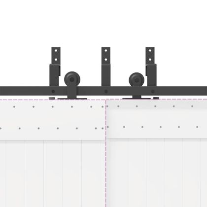 Комплект механизъм за плъзгаща врата, 152,5 см, стомана, черен