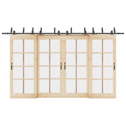 Комплект механизъм за плъзгаща врата, 400 см, стомана, черен