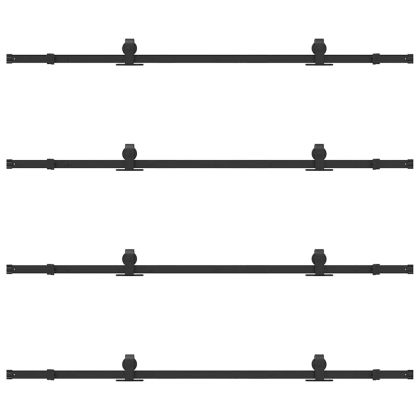 Комплект механизъм за плъзгаща врата, 400 см, стомана, черен