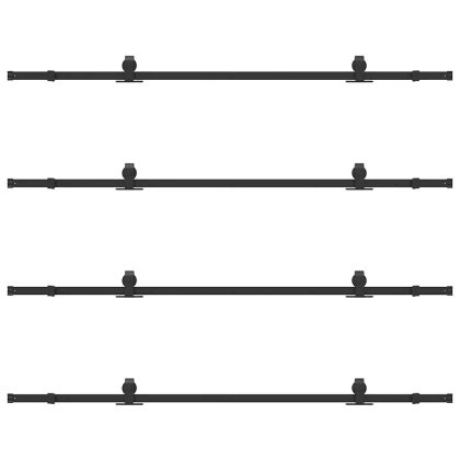 Комплект механизъм за плъзгаща врата, 427 см, стомана, черен