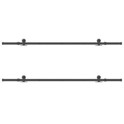 Комплект механизъм за плъзгаща врата, 427 см, стомана, черен