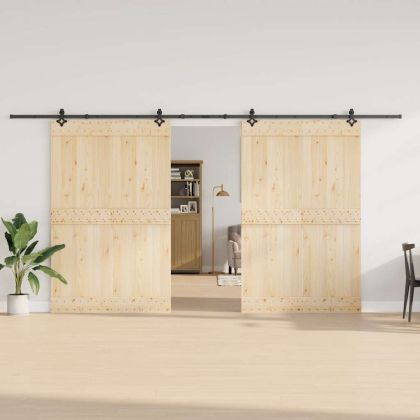 Комплект механизъм за плъзгаща врата, 427 см, стомана, черен