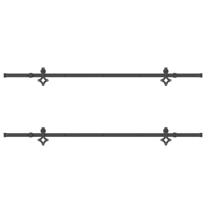 Комплект механизъм за плъзгаща врата, 427 см, стомана, черен