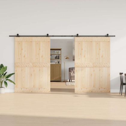 Комплект механизъм за плъзгаща врата, 400 см, стомана, черен