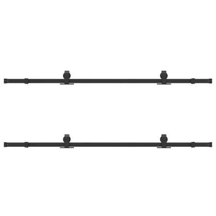 Комплект механизъм за плъзгаща врата, 400 см, стомана, черен