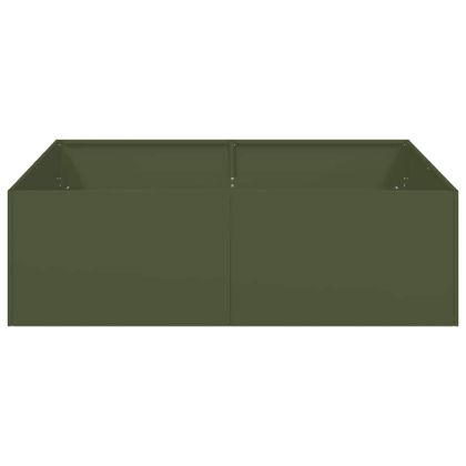 Кашпа, маслиненозелена, 100x100x30 см, стомана