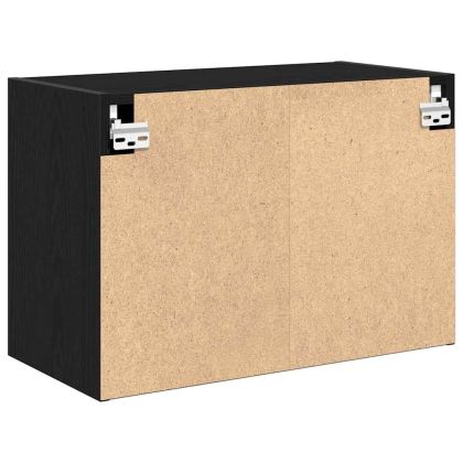 гараж стена шкафове, 2 бр, черен, инженерно дърво