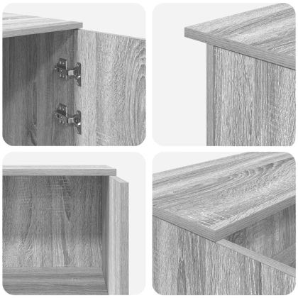 Приемно бюро, сив сонома, 200x50x103,5 см, инженерно дърво