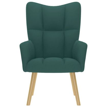 Релакс стол, тъмнозелен, текстил