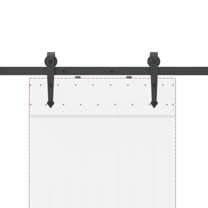 Комплект механизъм за плъзгаща врата, 152,5 см, стомана, черен