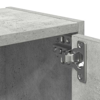 Библиотека, бетонно сива, 40x24x102 см, инженерно дърво