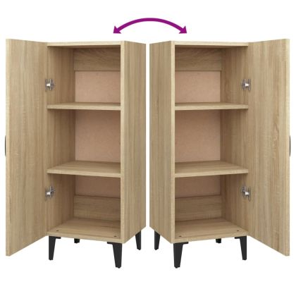 Сайдборд, дъб сонома, 34,5x34x90 см, инженерно дърво