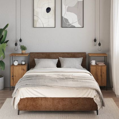 Нощни шкафчета 2 бр. дъб Artisan 41x31x80cm Инженерна дървесина