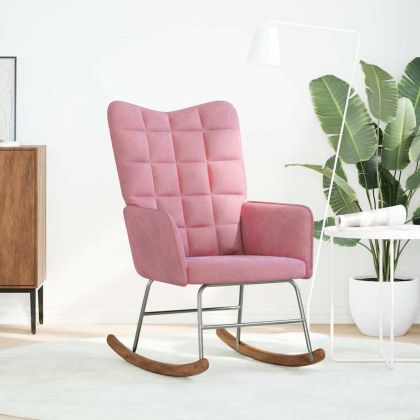 Люлеещ стол, розов, кадифе