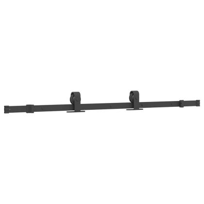 Плъзгаща се врата с комплект обков Черно 76x205 cm