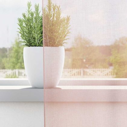 Пердета от воал с прът джобове, 2 бр, светлорозово