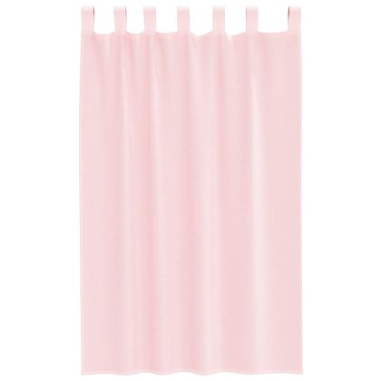 Пердета от воал с прът джобове, 2 бр, светлорозово