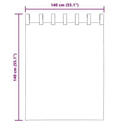 Пердета от воал с прът джобове, 2 бр, светлорозово