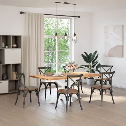 Крак за трапезна маса, форма на паяк, бял, 120x68x(72-73) см, стомана