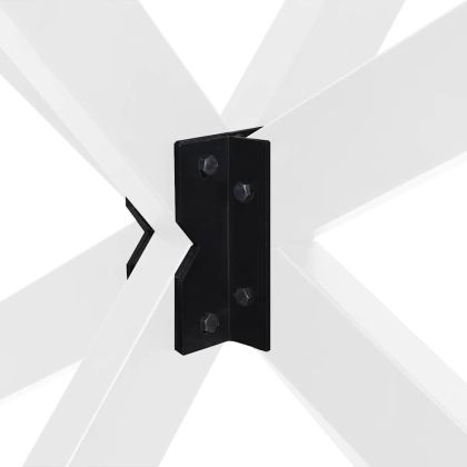 Крак за трапезна маса, форма на паяк, бял, 120x68x(72-73) см, стомана