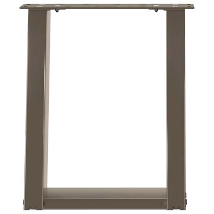 Крака за масичка за кафе, U-образни, 2 бр., естествена стомана, 38 x (42-43) см, стомана