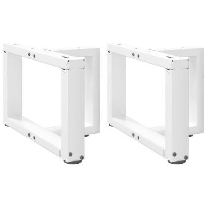 Крака за масичка за кафе, Т-образни, 2 бр., бели, 50x25x(30-31) см, стомана