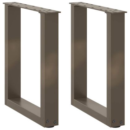 Крака за масичка за кафе, U-образни, 2 бр., естествена стомана, 28 x (42-43) см, стомана