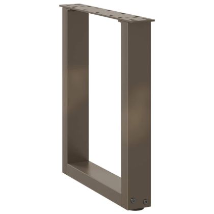 Крака за масичка за кафе, U-образни, 2 бр., естествена стомана, 28 x (42-43) см, стомана