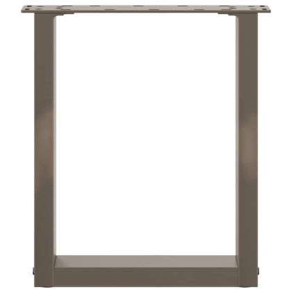 Крака за масичка за кафе, U-образни, 2 бр., естествена стомана, 28 x (42-43) см, стомана