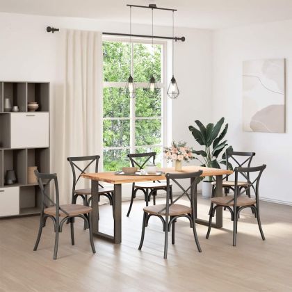 Крака за трапезна маса, U-образни, 2 бр., естествена стомана, 70 x (72-73) см, стомана