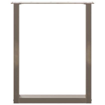 Крака за трапезна маса, U-образни, 2 бр., естествена стомана, 70 x (72-73) см, стомана