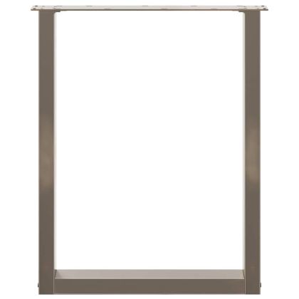 Крака за трапезна маса, U-образни, 3 бр., естествена стомана, 70 x (72-73) см, стомана