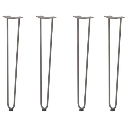 крака тип „фиби“ за конзолни маси, 4 бр., естествена стомана, 72 см, масивна стомана