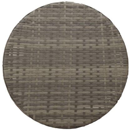 Бистро комплект от 3 части с възглавници, сив, полиратан