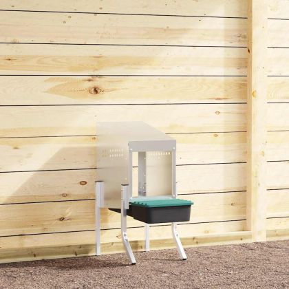 Кутия за гнездене за пилета с 1 отделение и крака, поцинкована стомана