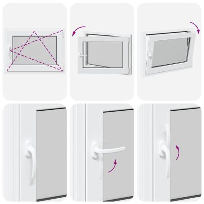 Прозорец за мазе "RISOR" 80x70 см, накланящ се и завъртащ се, DIN десен, бял