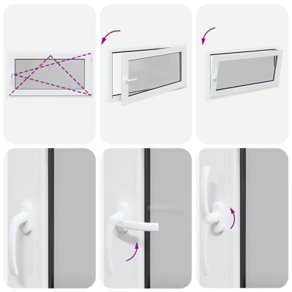 Прозорец за мазе "RISOR" 110x70 см, накланящ се и завъртащ се, DIN десен, бял