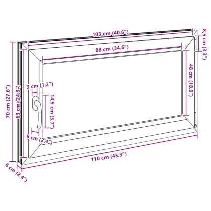 Прозорец за мазе "RISOR" 110x70 см, накланящ се и завъртащ се, DIN десен, бял