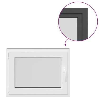 Прозорец за мазе "RISOR" 80x70 см Отварящо-отваряем DIN ляв антрацит