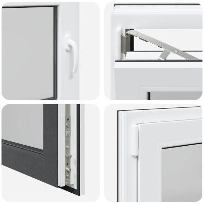 Прозорец за мазе "RISOR" 80x70 см Отварящо-отваряем DIN ляв антрацит