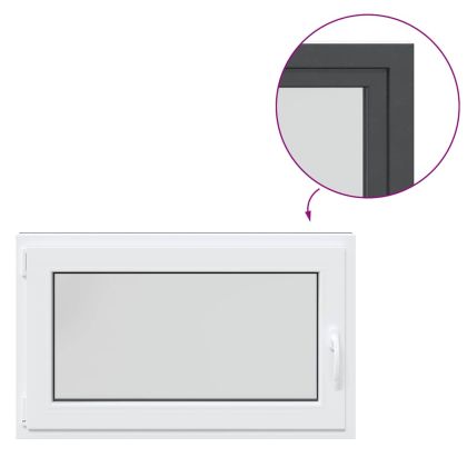 Прозорец за мазе "RISOR" 100x60 см Отварящо-отваряем DIN ляв антрацит