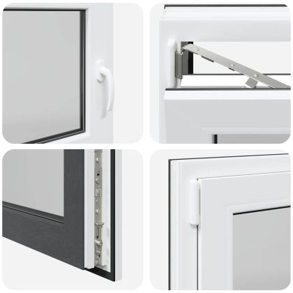 Прозорец за мазе "RISOR" 100x60 см Отварящо-отваряем DIN ляв антрацит